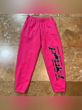 SP5der Spider Worldwide Young Thug Pink Men’s Jogger Sweatpants 100% Authentic M
